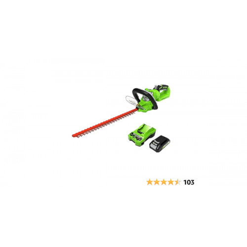 Foarfecă de tuns gard viu cu acumulator Greenworks 2 Ah Electric 24 V Lungime lamă 57 cm Distanța d