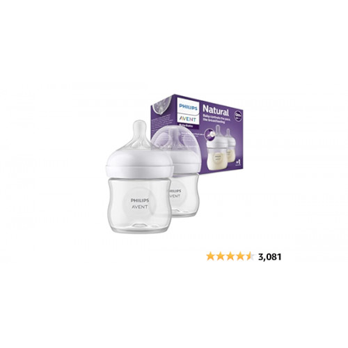 Biberon Philips Avent Natural Response: 2 biberoane pentru nou-născuți de 125 ml